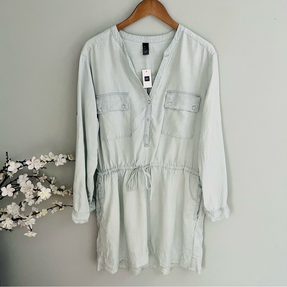 Gap Chambray Utility Dress NWT Size XXL - Picture 2 of 5